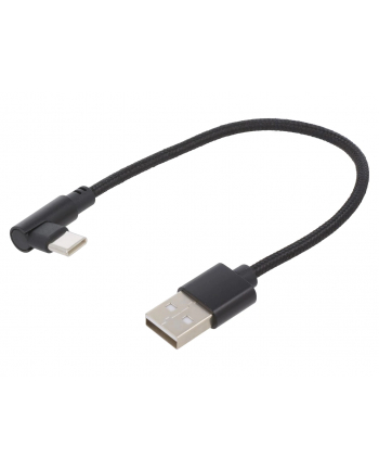 GEMBIRD KABEL KĄTOWY USB 20 AM->USB TYPE-C(M) 02M CZARNY