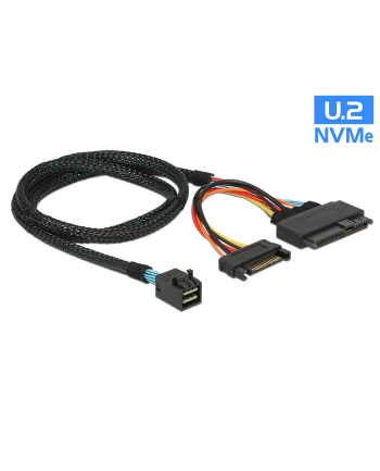 D-ELOCK KABEL SAS MINI HD SFF-8643(M)->U2 SFF-8639(M)+SATA 15 PIN(F) 075M 84821