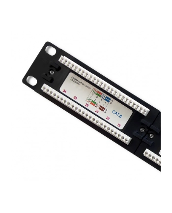 Patch panel RACK QOLTEC 24 porty | kat.5E UTP | Czarny