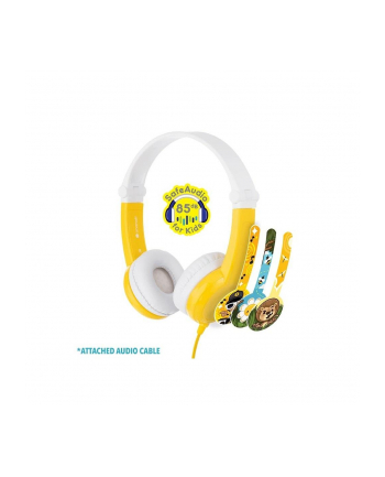 Słuchawki z mikrofonem BuddyPhones Connect Yellow dla dzieci 85dB