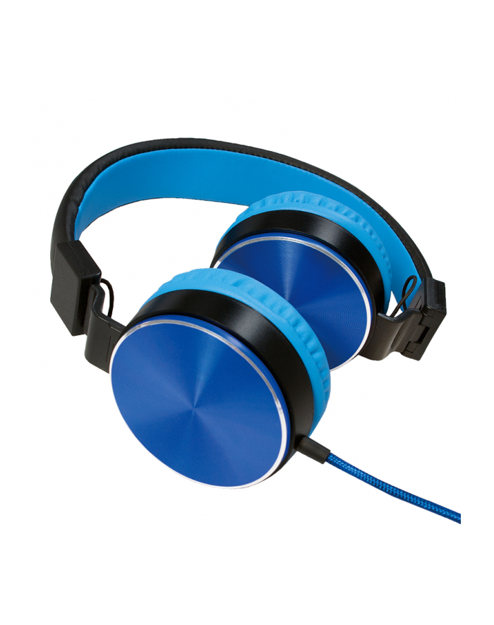 Słuchawki stereo LogiLink HS0049BL składane, niebieskie główny