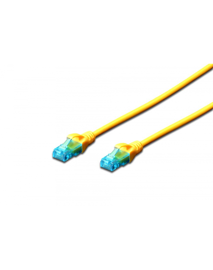 Patchcord DIGITUS UTP kat. 5e 0,25m PVC żółty główny