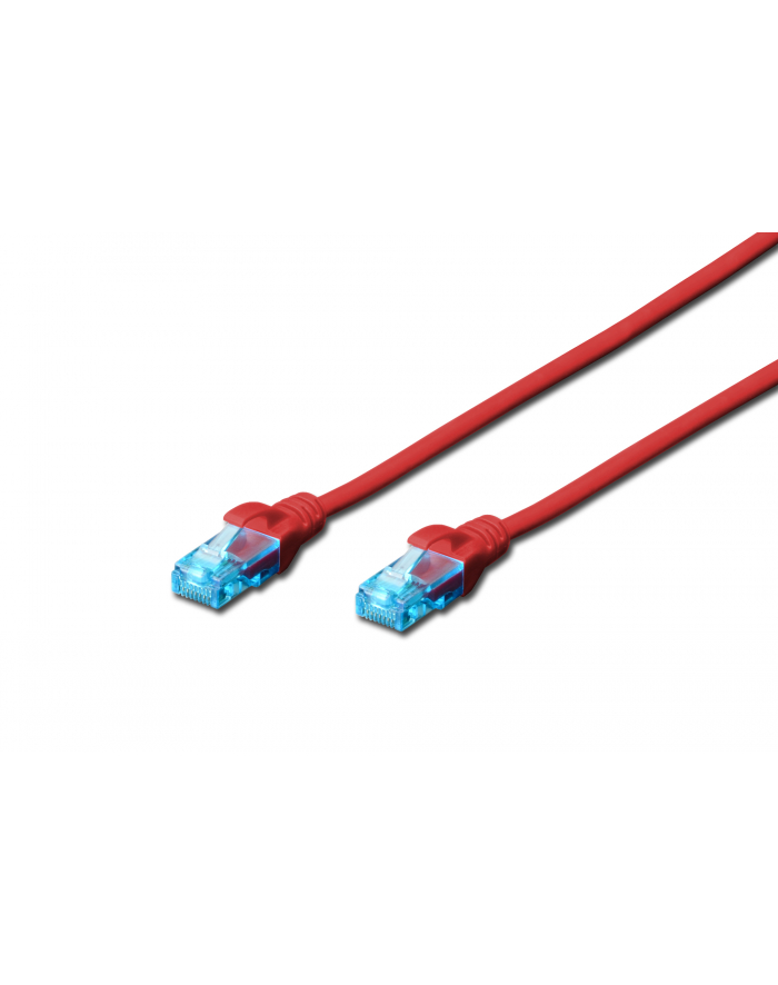 Patchcord DIGITUS UTP kat. 5e 1m PVC czerwony główny