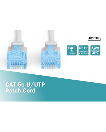 Patchcord DIGITUS UTP kat. 5e 2m PVC szary