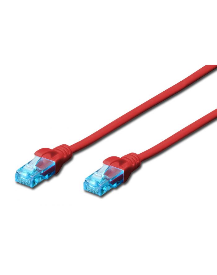 Patchcord DIGITUS UTP kat. 5e 5m PVC czerwony główny