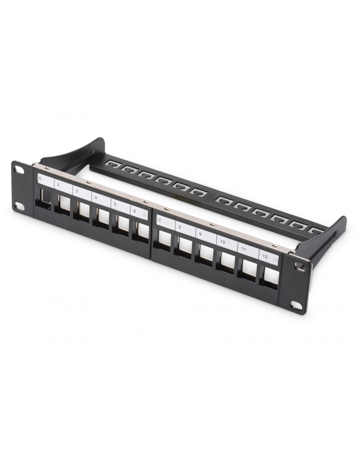 Patch panel DIGITUS 10'' 12 portowy 1U (RAL 9005) główny