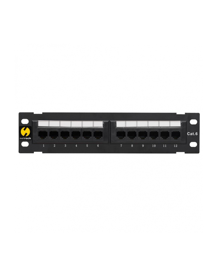 Patch panel 10'' Netrack 12-portów kat. 6 UTP LSA, naścienny, ze wspornikiem główny