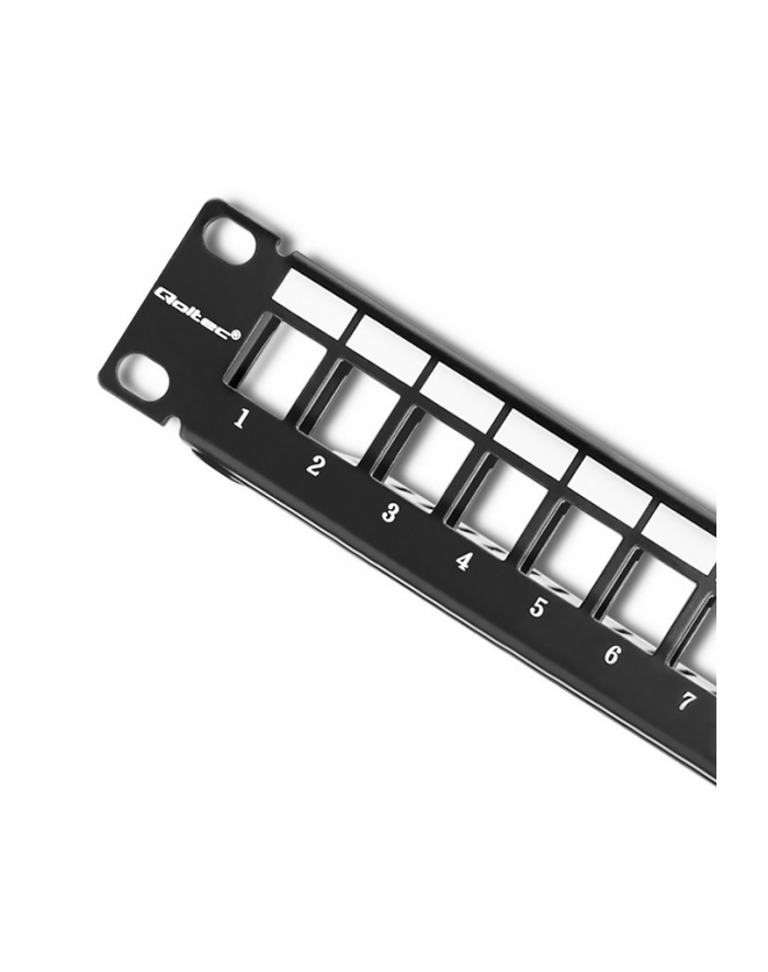 Patch panel RACK QOLTEC 24 porty | UTP blank | Czarny główny