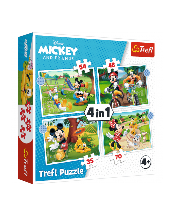 Puzzle 4w1 Fajny dzień Mickiego / Disney Standard Characters 34604 Trefl nr 2