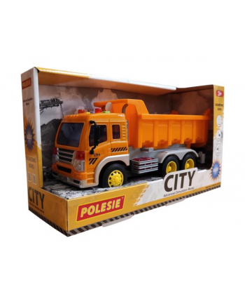 Polesie 86235 '';City''; samochód - wywczerwonyka inercyjny pomarańczowy (ze światłem i dźwiękiem) w pudełku