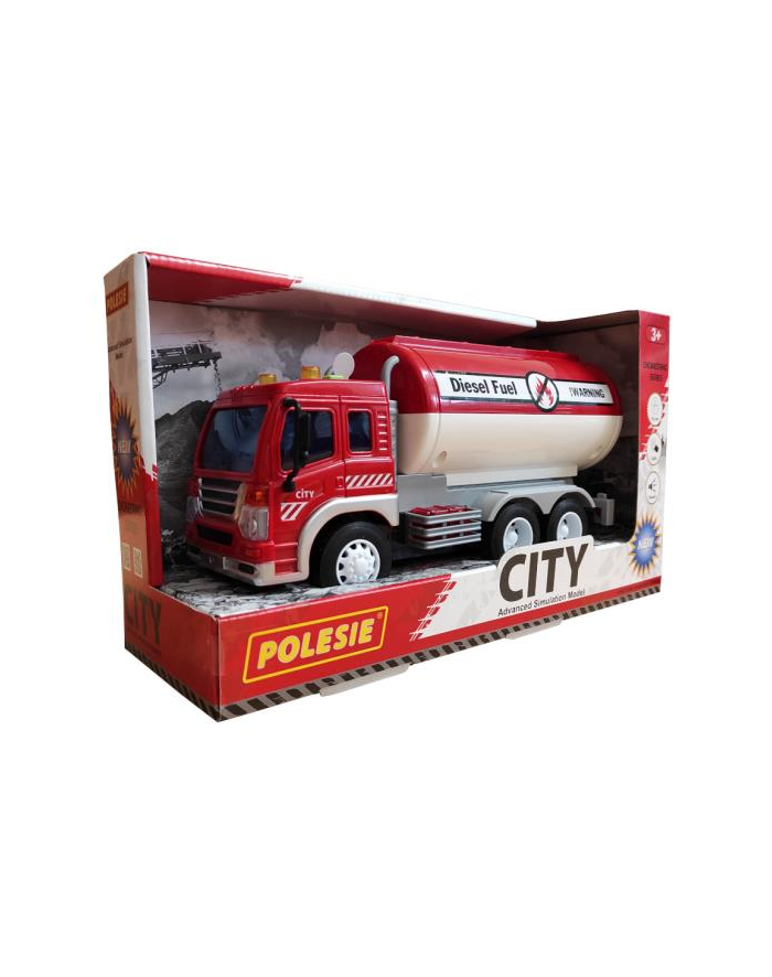 Polesie 86372 '';City''; samochód z cysterną, inercyjny czerwony (ze światłem i dźwiękiem) w pudełku główny