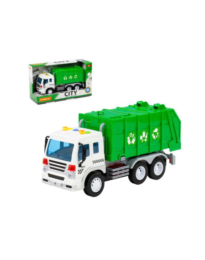Polesie 86389 '';City''; samochód komunalny, inercyjny zielony (ze światłem i dźwiękiem) w pudełku główny