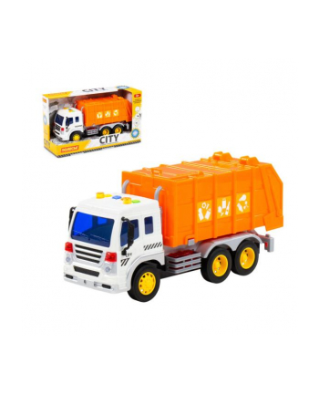 Polesie 86426 '';City''; samochód komunalny, inercyjny pomarańczowy (ze światłem i dźwiękiem) w pudełku