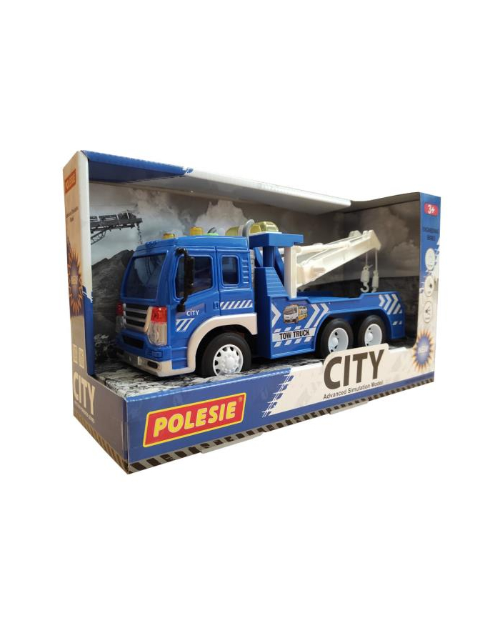 Polesie 86525 '';City''; samochód ewakuator, inercyjny niebieski (ze światłem i dźwiękiem) w pudełku główny
