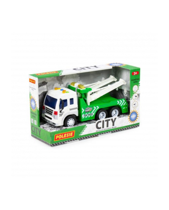 Polesie 86563 '';City''; samochód - ewakuator, inercyjny zielony (ze światłem i dźwiękiem) w pudełku