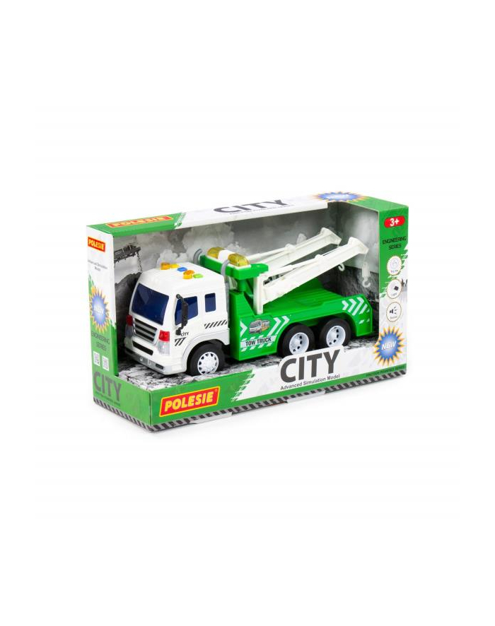 Polesie 86563 '';City''; samochód - ewakuator, inercyjny zielony (ze światłem i dźwiękiem) w pudełku główny