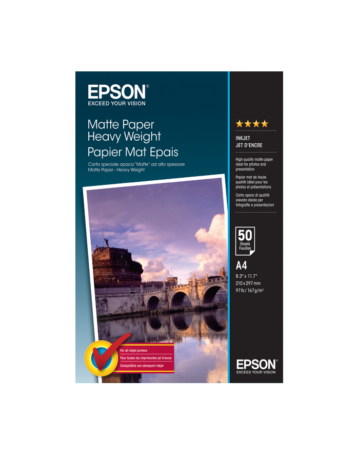 epson Papier Photo Matowy  A4 / 50 arkuszy / 167g/m2 główny