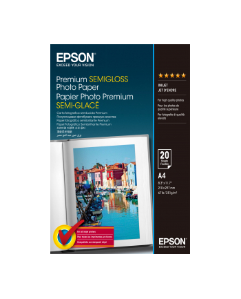 epson Papier Premium Semigloss Photo 20 Arkuszy 251 g/m A4