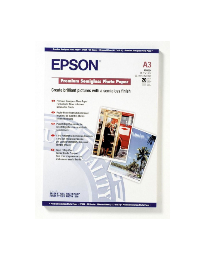epson Papier Photo Premium Semi Glossy  A3/ 20 arkuszy / 251 g/m2 główny