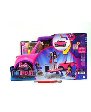 Barbie Big City Samochód - Koncertowa scena 2w1 GYJ25 p1 MATTEL
