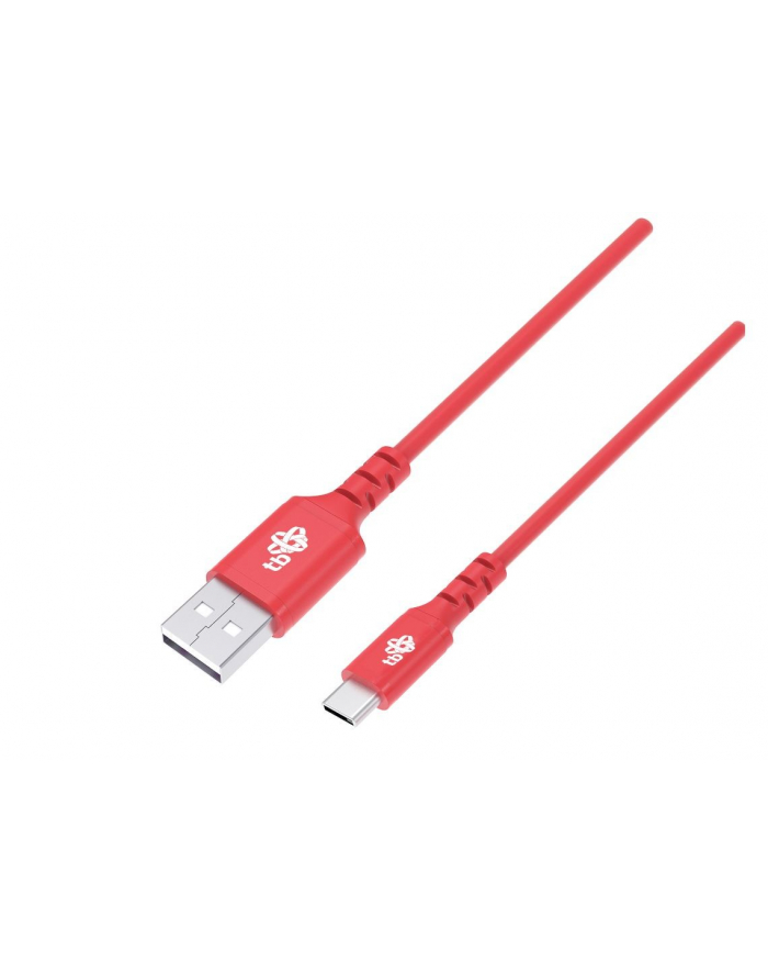 tb Kabel USB-USB C 1m silikonowy czerwony Quick Charge główny