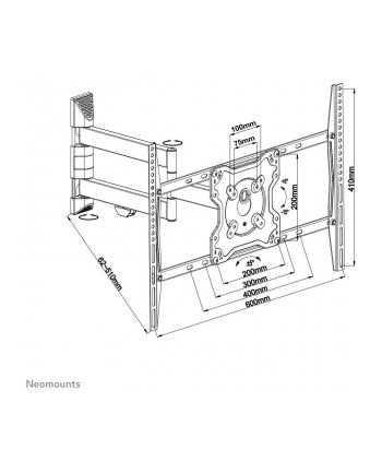 neomounts by newstar Uchwyt ścienny do TV/monitora FPMA-W460BLACK