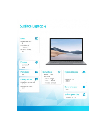 microsoft Surface Laptop 4 Win10Pro i7-1185G7/8GB/256GB/Iris Plus 950/15 Commercial Platinum 5JI-00009