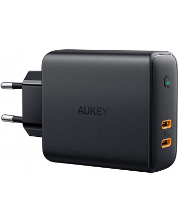 aukey PA-D5 GaN ultraszybka ładowarka sieciowa 2xUSB C Power Delivery 3.0 63W 6A Dynamic Detect