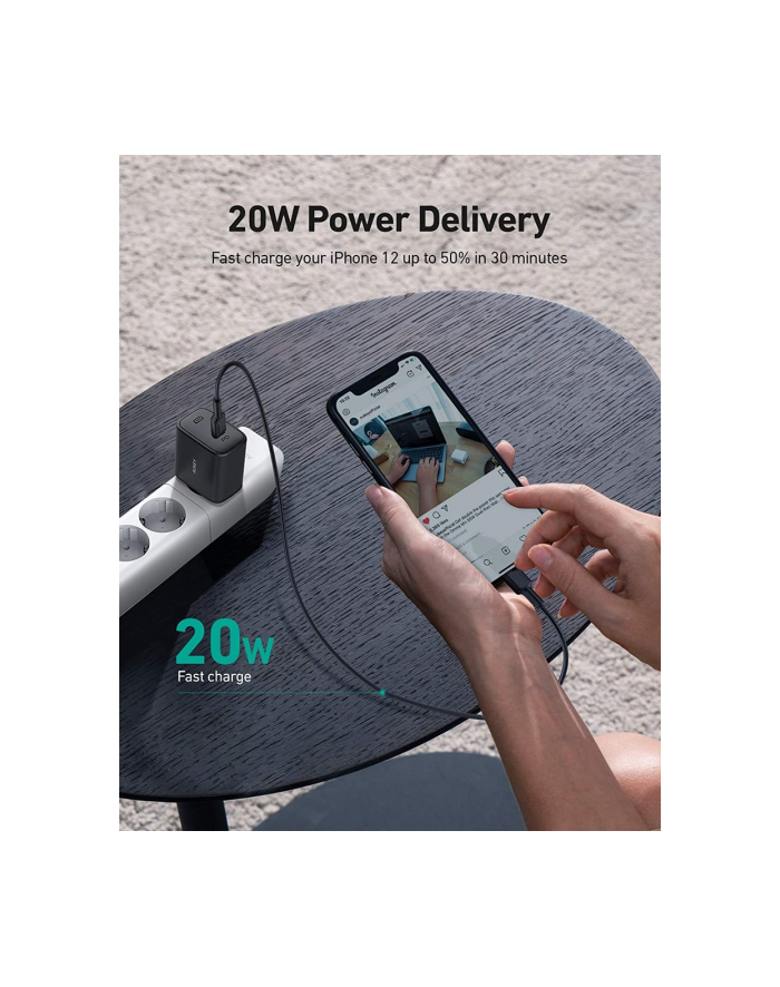 aukey PA-F1S Swift ultraszybka ładowarka sieciowa 1xUSB C Power Delivery 3.0 20W 3A główny