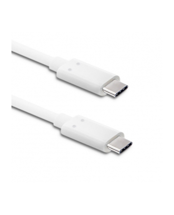 qoltec Kabel USB 3.1 typ C męski | USB 3.1 typ C męski | 1m | Biały