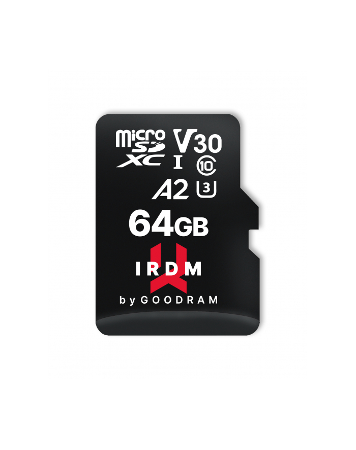 goodram Karta pamięci microSD IRDM 64GB UHS-I U3 A2  + adapter główny