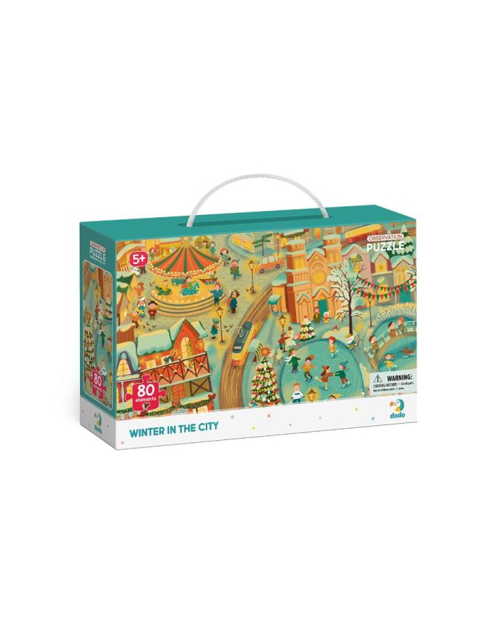 Puzzle obserwacyjne 80 el. Zima w mieście DODO p12 główny