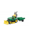 bruder Traktor John Deere z kosiarką, łyżką, przyczepką i figurką ogrodnika 62104 - nr 1