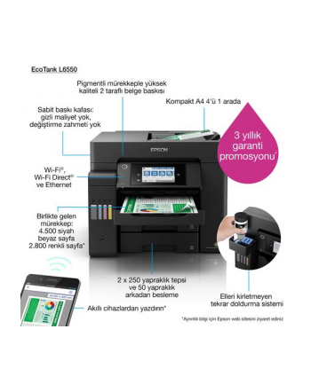 epson Urządzenie wielofunkcyjne L6550 ITS 4in1 A4/32ppm/(W)LAN/ADF/2S-scan nr 2