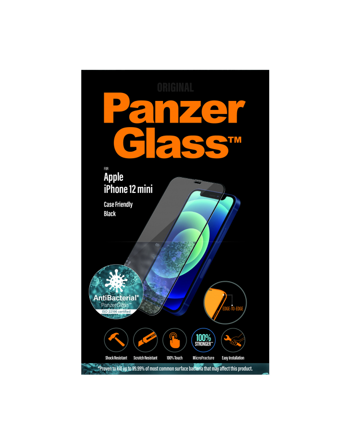 panzerglass Szkło ochronne E2E Super+ iPhone 12 Mini Case Friendly AntiBacterialMicroFracture główny