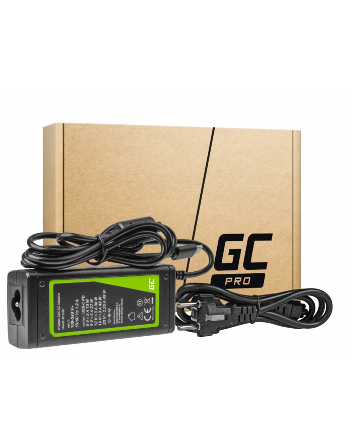 green cell Zasilacz GC USB-C 45W 5V-9V-12V-15V/3A, 20V/2.25A Power Delivery główny