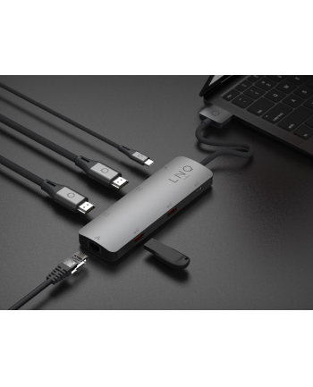 linq Hub Pro 7w1 USB-C PD, 2xHDMI, RJ45