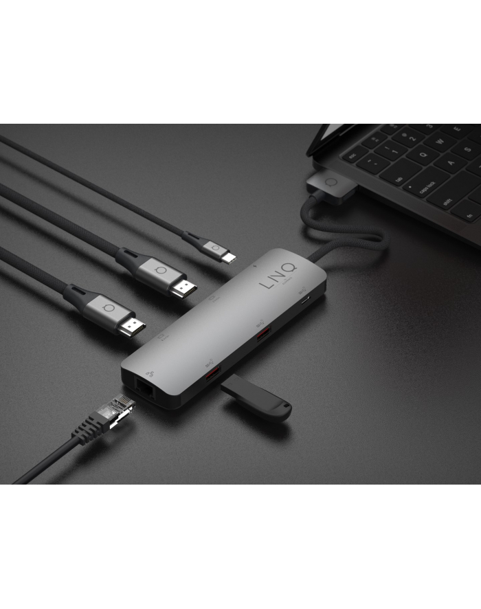 linq Hub Pro 7w1 USB-C PD, 2xHDMI, RJ45 główny