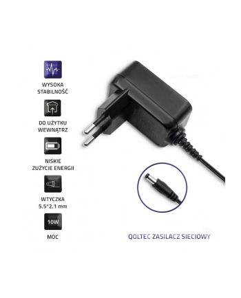 qoltec Zasilacz wtyczkowy 10W | 5V | 2A | 5.5*2.1