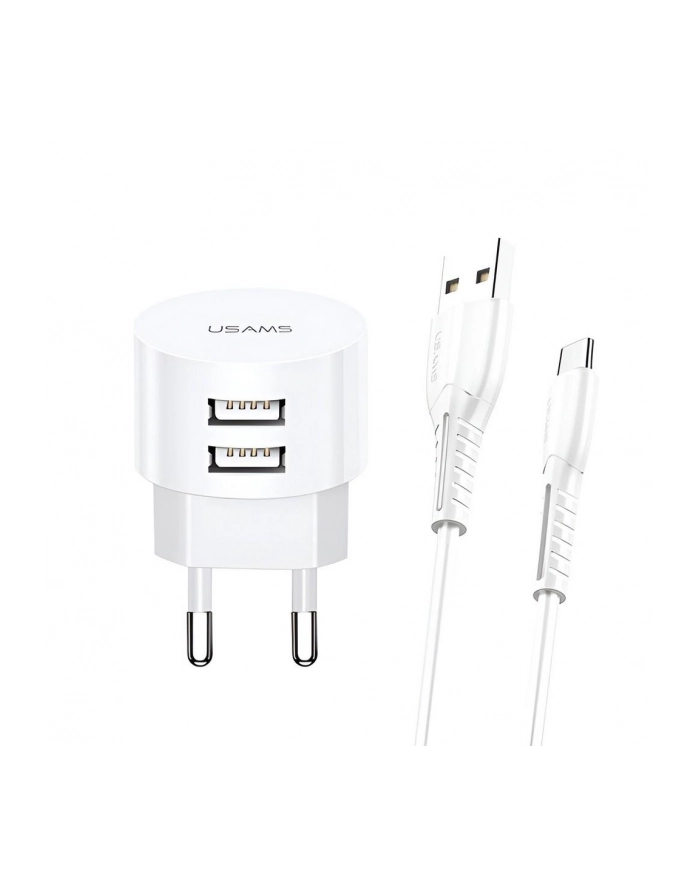 usams Ładowarka sieciowa T20 2XUSB 2,1A USB-C Kabel główny