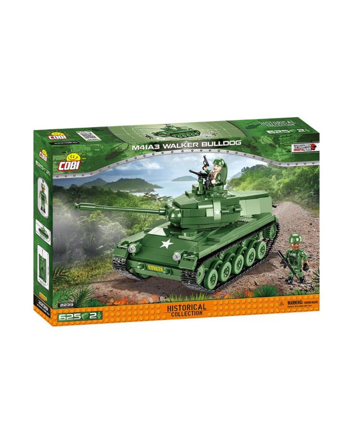 COBI 2239 Historical Collection Vietnam War Wojna w Wietnamie Amerykański czołg Walker Bulldog M41A3 625 klocków główny