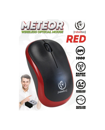 rebeltec Mysz bezprzewodowa METEOR Czerwona