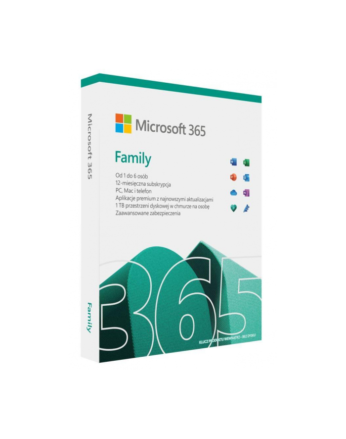 Microsoft 365 Family PL P8 1Y Win/Mac 6GQ-01593                 Zastępuje P/N: 6GQ-01161 główny