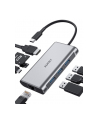 aukey CB-C91 aluminiowy HUB USB-C | 8w1 | RJ45 Ethernet 10/100/1000Mbps | 3xUSB 3.1 | HDMI 4k@30Hz | SD i micro SD | USB-C Power Delivery 100W - nr 1