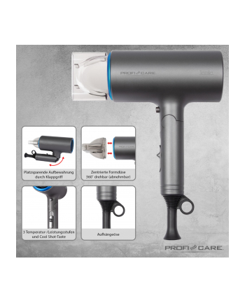 ProfiCare hairdryer PC-HT 3073 1600W blue