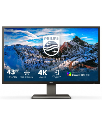 philips Monitor 42,51 cali 439P1 VA 4K HDMIx3 DP USB-C nr 1