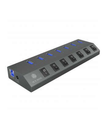 icybox IB-HUB1701-C3 7xUSB Type-A, włącznik/wyłącznik dla każdego USB portu