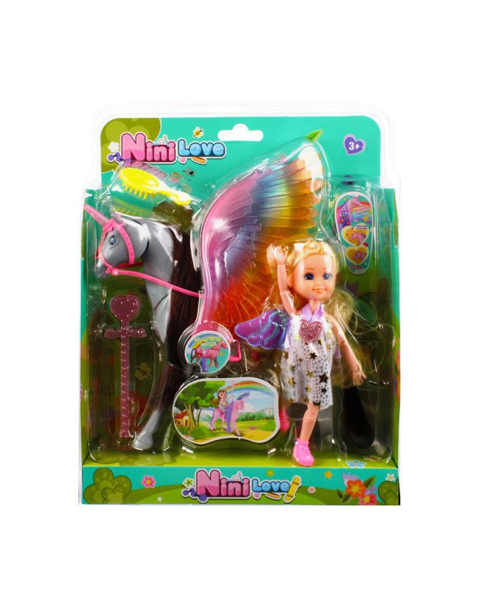 euro-trade Lalka 15cm+Jednorożec+akcesoria MC główny