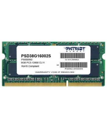 patriot Pamięć Ultrabook DDR3 SODIMM 8GB 1600GHz