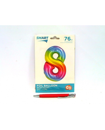 godan Balon foliowy Smart Cyfra8 tęcza76cm CH-STC8 45342